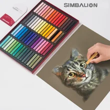 SIMBALION 60/48/36/24/12 видов цветов Длинные мягких пастельных мастер Пастель DIY Краска для волос Цветной Мел Художественные рисовальные принадлежности