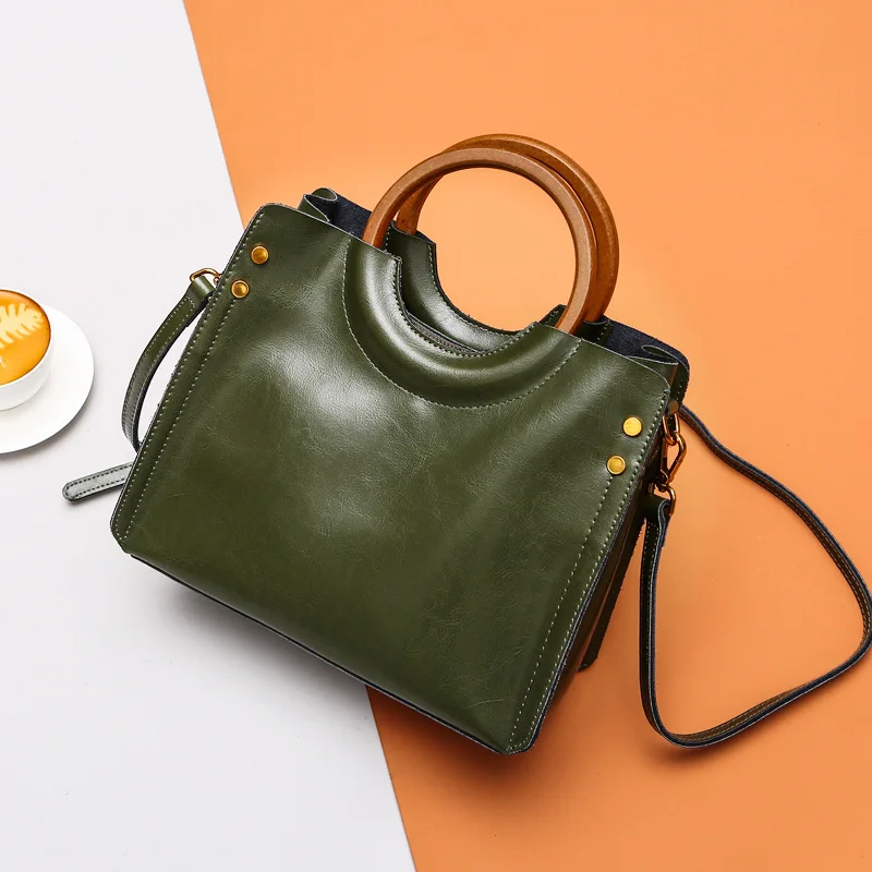 

Women Handbag Women Fall New Leather Luxury Brand Genuine Cow Leather Trend One Generation Retro Joker Portable Messenger Bag