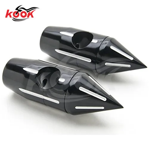 1/4" Spiked black Motorcycle Handlebar Pullback Risers (1" Bar) Billet