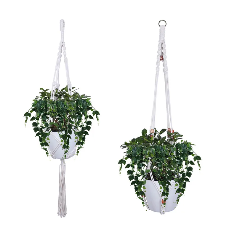 2pcs Подвеска для растений из макраме цветочный горшок корзина подвесная веревка растительный держатель для уличного помещения стены искусства украшение для дома, сада - Цвет: 2pcs