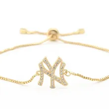 Золотая, серебряная цепочка micro pave cz Циркон кубический цирконий веревочный браслет с регулировкой макраме Круглый браслет yjuf01 буквы модные ювелирные изделия