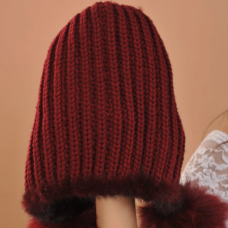 Женские зимние шапки Повседневные вязаные из меха норки 2019|hat l|hat casualhats for |