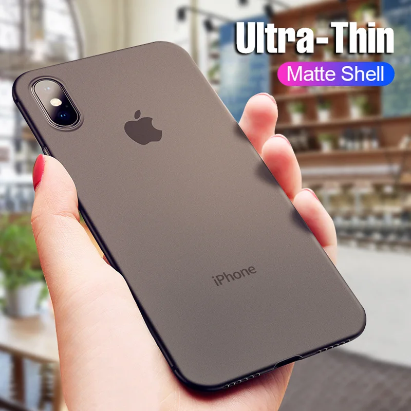 0.3 مللي متر رقيقة جدا ماتي PP حالة على ل iphone X XS ماكس XR الصلب هاتف الكمبيوتر غطاء ل iphone 6 6s 7 8 زائد للصدمات واقية حالة