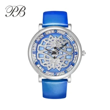 Luxury Brand Princess Butterfly Fashion Women Watch 2017 Casual Genuine Leather Band Quartz Watch Water Proof Dress Watch HL594