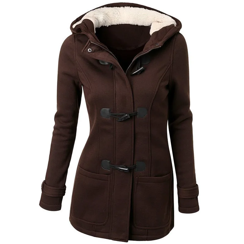 jacket women Casual Solid color Pockets Stitching Hooded Long sleeve