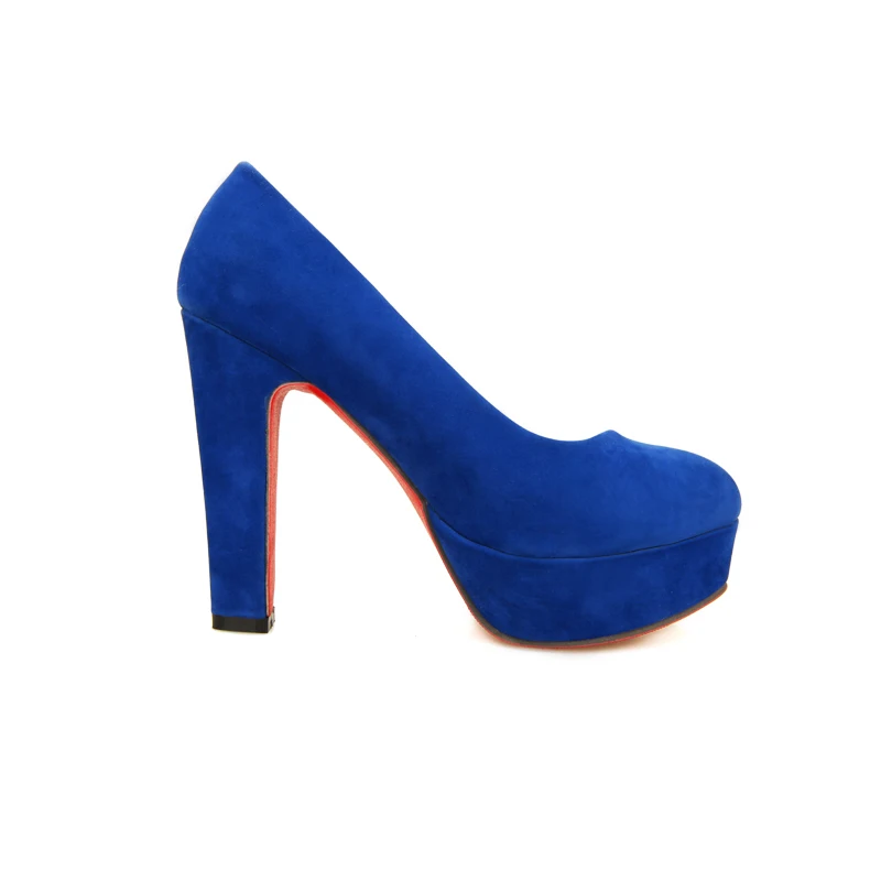 JK Big size 32-43 Thick High Heels Platform Pumps 2019 Bottom Wedding Shoes Woman Flock Fashion Shoes Concise Women Pumps Black