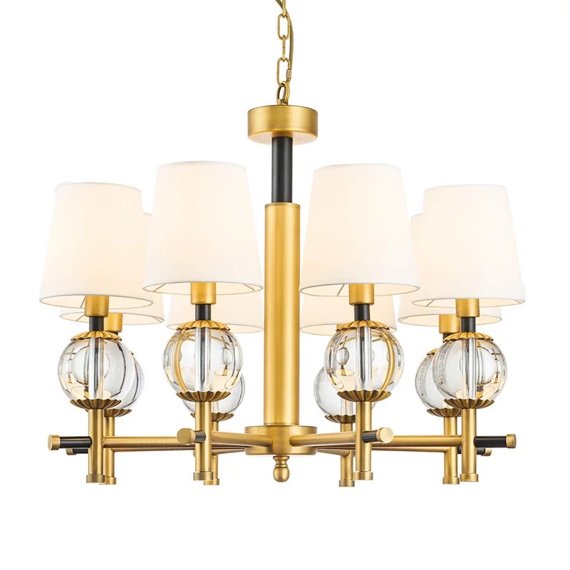 

American style creative personality crystal ball chandelier restaurant droplight simple art bedroom foyer hanging light E14 bulb