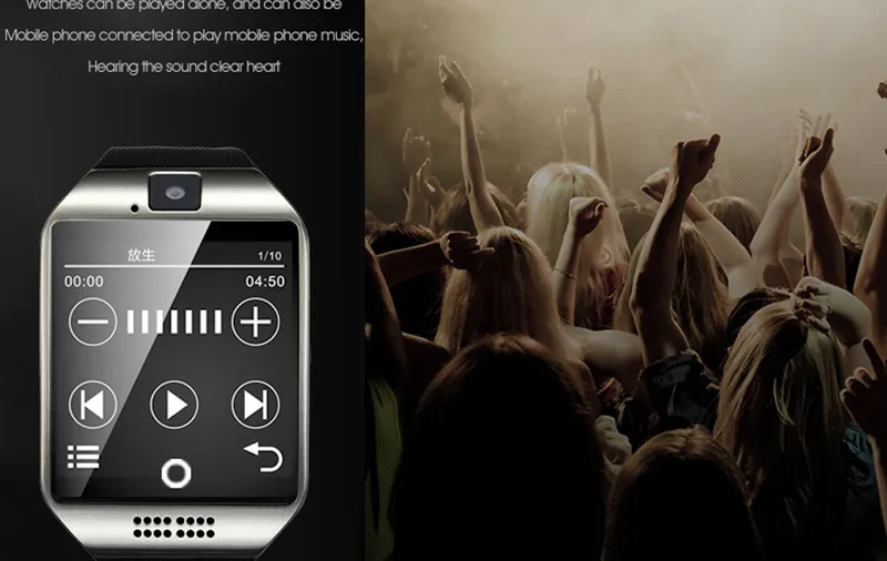 SENBONO Bluetooth Смарт часы Q18 Шагомер Спорт анти-потеря с сенсорным экраном камера TF карта Smartwatch для Android pk DZ09 A1