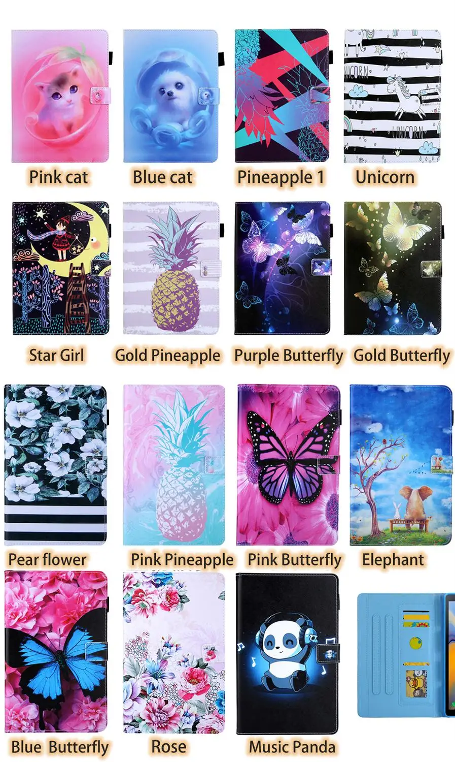 

Butterfly cartoon Stand Cover for Samsung Galaxy Tab A 10.1 (2019) Case Protector TabA 10.1" T515N T510N Casing SM-T510
