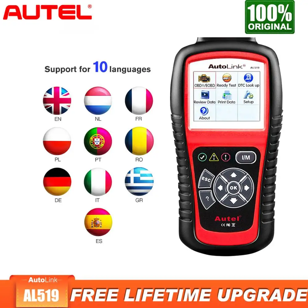

Autel AL519 OBD2 Scanner Diagnostic Tool Car Code Reader Escaner Automotriz Automotive Scanner Car Diagnostic Better than elm327