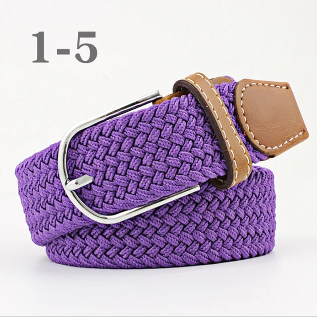 ZLD 60 Colors Female Casual Knitted Pin Buckle Men Belt Woven Canvas Elastic Expandable Braided Stretch Belts For Women Jeans 34