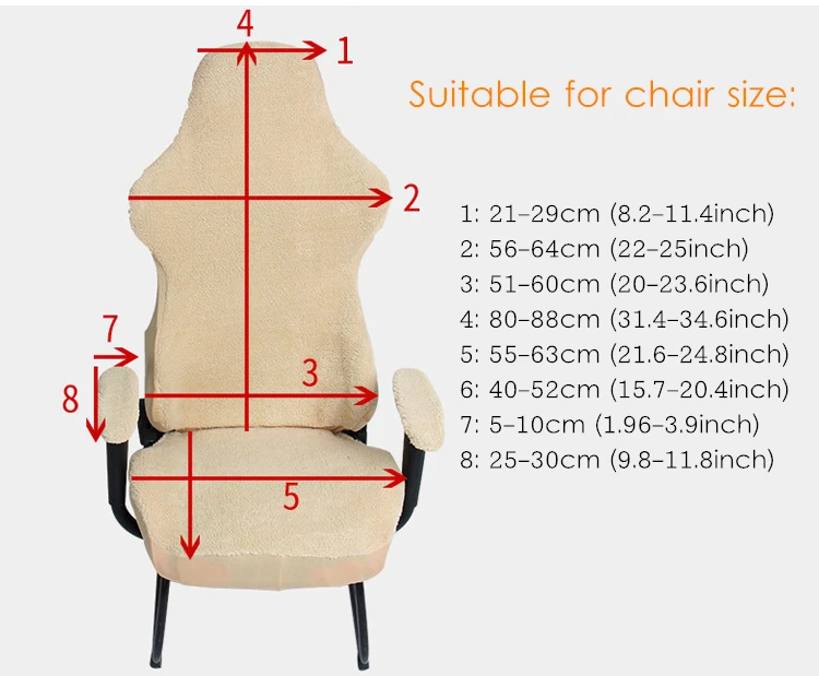 Billig 4 teile satz Elastische Stuhl Armlehne Pads + Stuhl Abdeckung Warme Lambswool Computer Stuhl Abdeckungen Für Office Home Schutzhülle Für Sessel