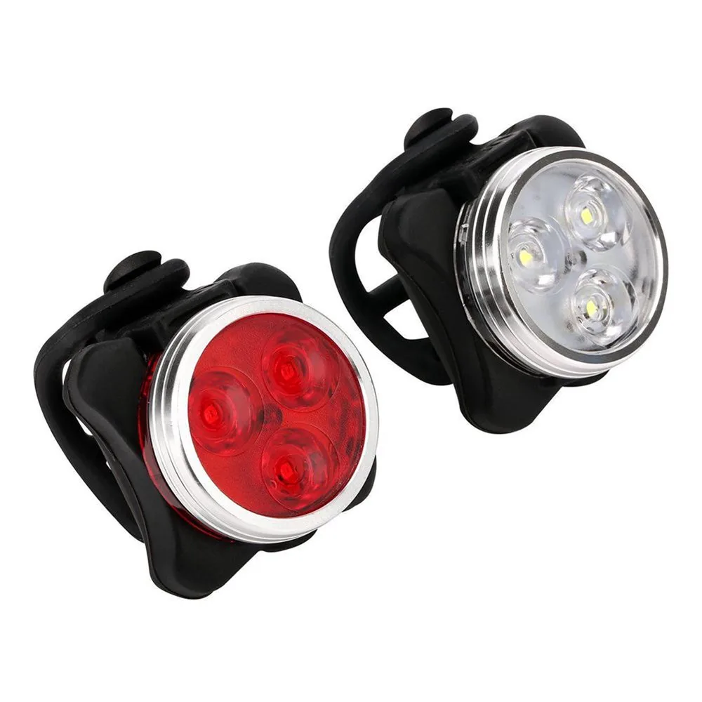 Cheap USB Rechargeable Bicycle Lights 3 LED Cycling Taillight Bike Lamp 4 Modes Cycling Front Light Bicycle Headlight Warning Lights 14