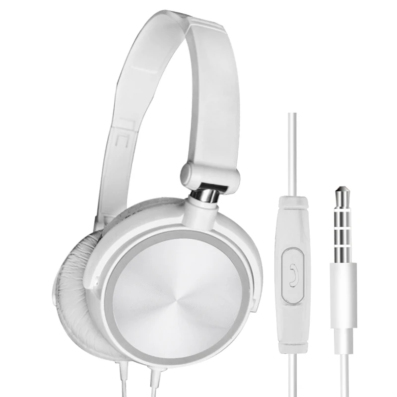 Hi-fi проводные наушники для Iphone sony гарнитуры с микрофоном над ухом Бас Звук музыка стерео наушники для Xiaomi huawei PC - Цвет: White