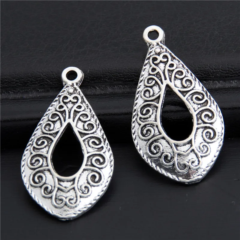 

15pcs Antique Silver Waterdrop Shaped Charms Figure Pattern Pendant For Necklace Earring Jewelry Finding A2997
