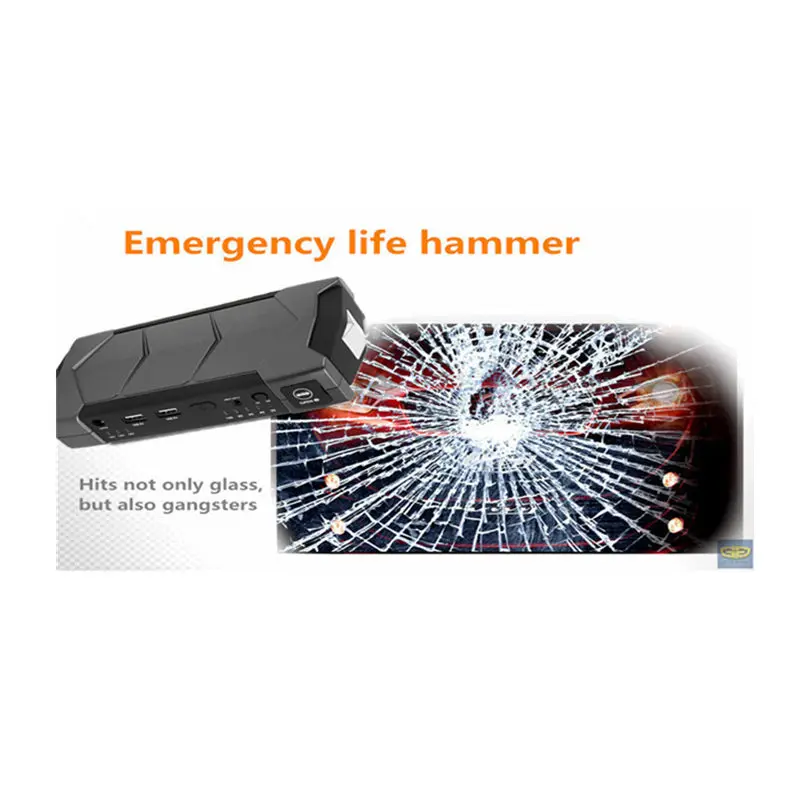 GSPSCN Car Jump Starter 68800 mah 12V Portable Toolbox Engine Booster Emergency Power Bank Booster With flashlight and Hammer