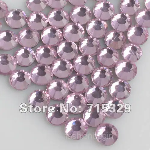 

Light pink ss6 ss10 ss16 ss20 ss30 glass material DMC HOTFIX Rhinestone Crystal stones for rhinestone motif