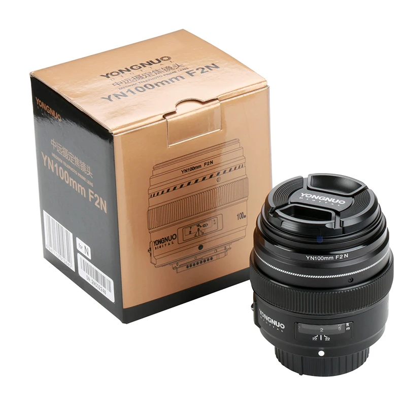 Объектив YONGNUO YN100mm F2N с большой диафрагмой AF/MF средний телеобъектив Prime 100 мм F2