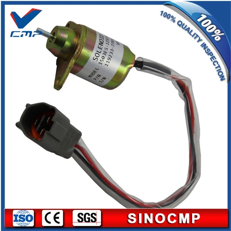  Yanmar 119233-77932 Woodward 1503ES-12S5SUC12S Fuel shutdown Shut Off solenoid (1)