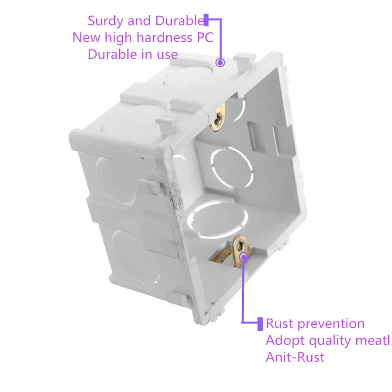 86*86 мм кассета универсальная белая распределительная коробка для монтажа в стену для настенного выключателя и пластикового корпуса розетка задняя 86 мм розетки
