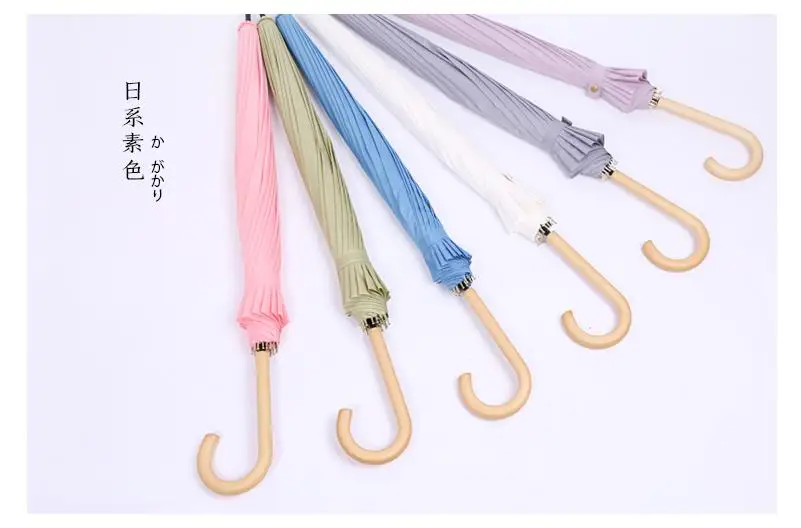 Винтаж деревянной ручкой сильный длинный зонт от дождя для женщин мужчин 16 К к стекловолокна японский стиль зонтик