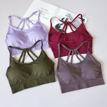 NORMOV женский бесшовный спортивный бюстгальтер фитнес пуш-ап женский короткий топ Спортивная одежда для тренировок однотонная Спортивная одежда для женщин