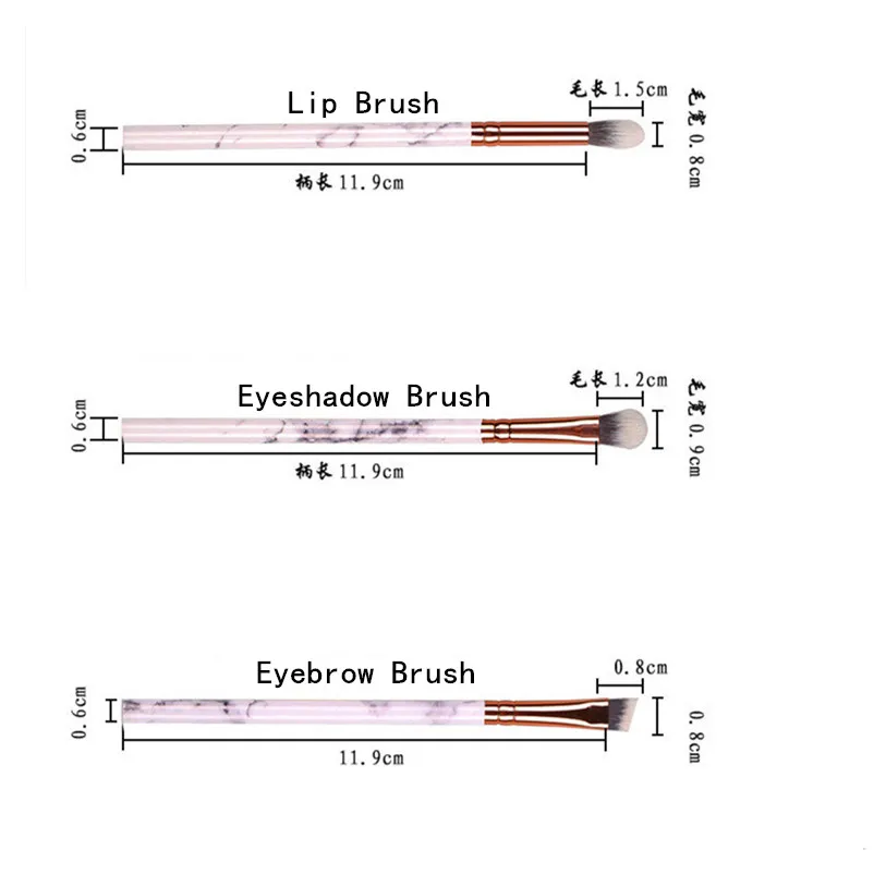 10 шт. мраморная Кисть для макияжа, косметическая пудра, основа для теней, губ, набор кисточек для макияжа, инструмент для красоты, maquiagem