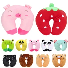 Baby Pillow Ligth Weight Comfortable Multi Color Cartoon U Shaped Neck Travel Pillow Automatic Neck Support