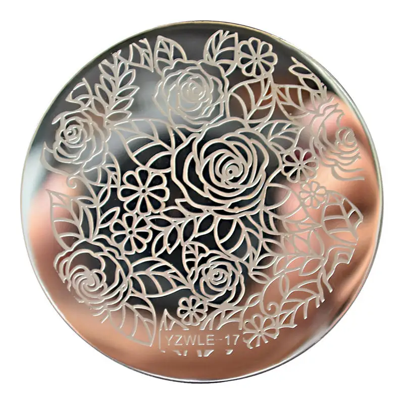 Цветок розы Дизайн ногтей штамп шаблон цветок Мандала бабочка изображение пластины для штамповки ногтей инструменты для маникюра - Цвет: YZWLE-17