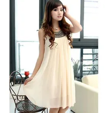 Fashion 2016 Summer Maternity Dress Sleeveless Loose Casual Chiffon Dresses Clothes For Pregnant Women Free Shipping
