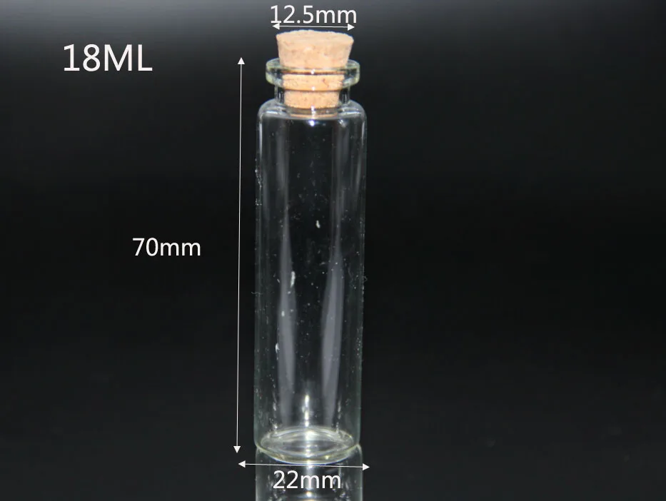 5 шт., размер: 4/5/6/7/8/10/12/14/15/18/20 мл прозрачная ваза стеклянная бутылка с пробкой баночки флакон зелье банок контейнер для хранения в деревянной коробке набор «сделай сам» для праздничного декора - Цвет: 22 70mm 18ml