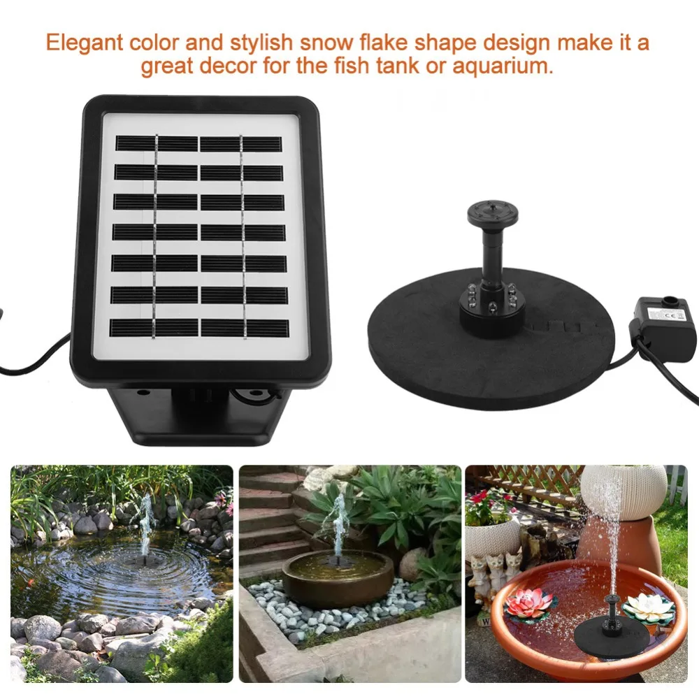 

7V Solar Powered Birdbath Fountain Water Pump Night Light for Garden Pond Pool Aquarium Phone Chargers Portable Solar Cell