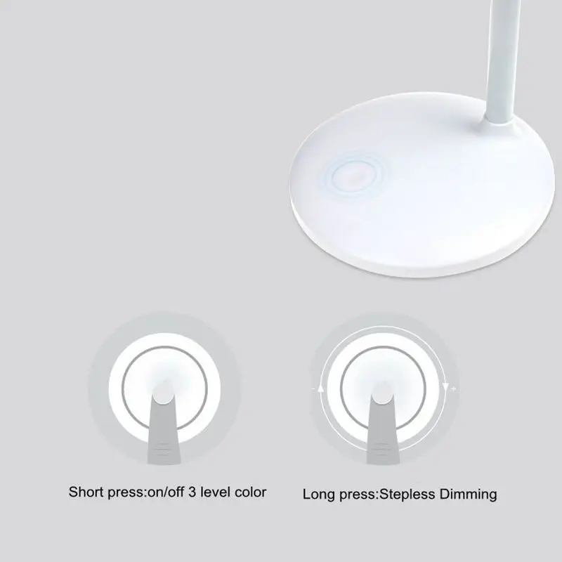Lâmpada de Mesa Candeeiro de Mesa Brilho e Cor Novo Recarregável Dobrável Olho-protegido Longa Vida Livro Toque Luz Escurecimento Usb Led 7 Luminária de mesa