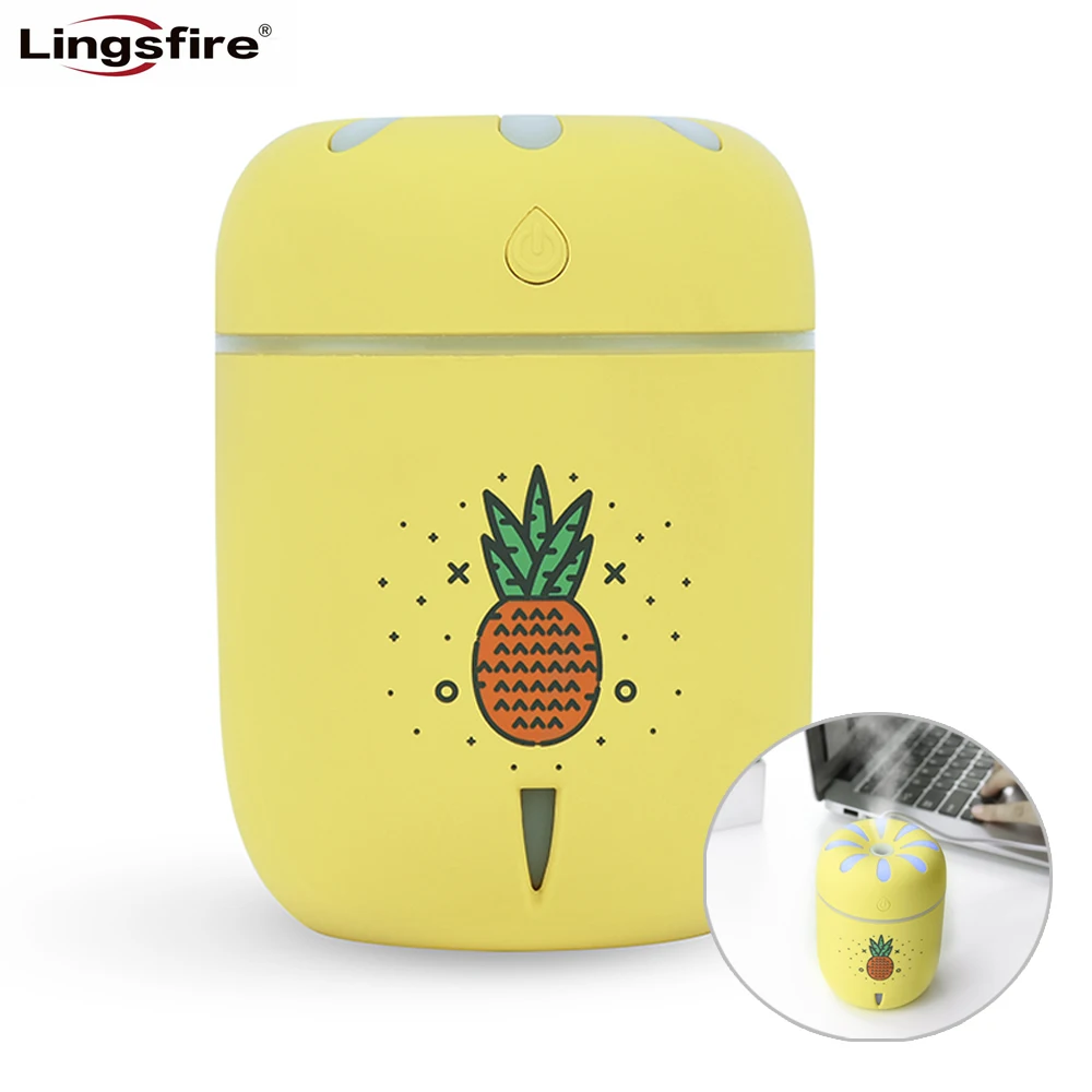 

220ml Small Chamomile Humidifier USB Ultrasonic Essential Oil Diffuser Aroma with Night Light Mist Maker Air Humidifier Bedroom