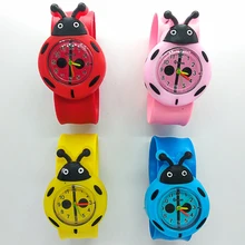 Bebé de dibujos animados reloj Animal mariquita niños reloj chico s de cuarzo impermeable estudiante muñeca relojes para chico de cumpleaños de las niñas regalo