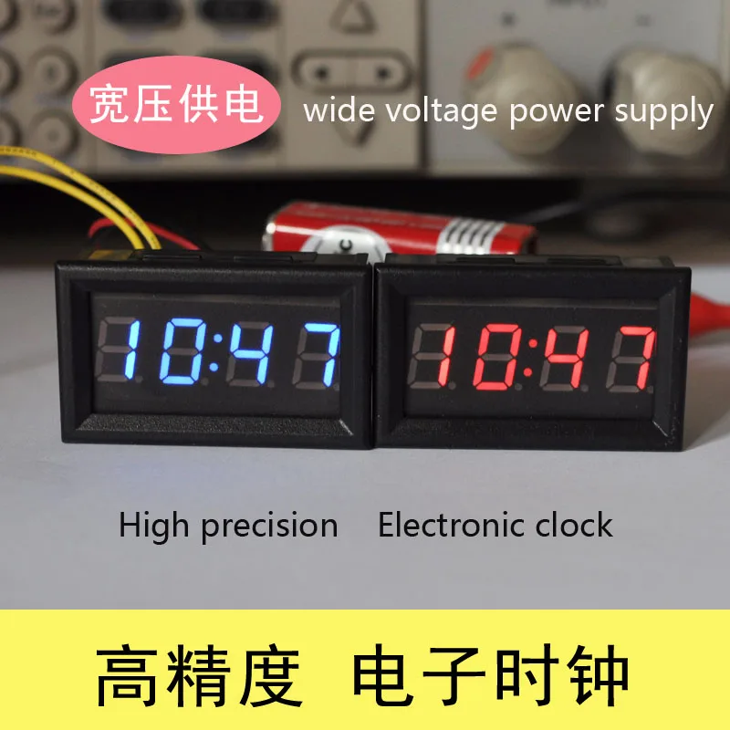 

Blue LED Vehicle Electronic Clock Car Motorcycle Timer LED Digital Display Power-off Memory Function DC 4.5-30V 20mA