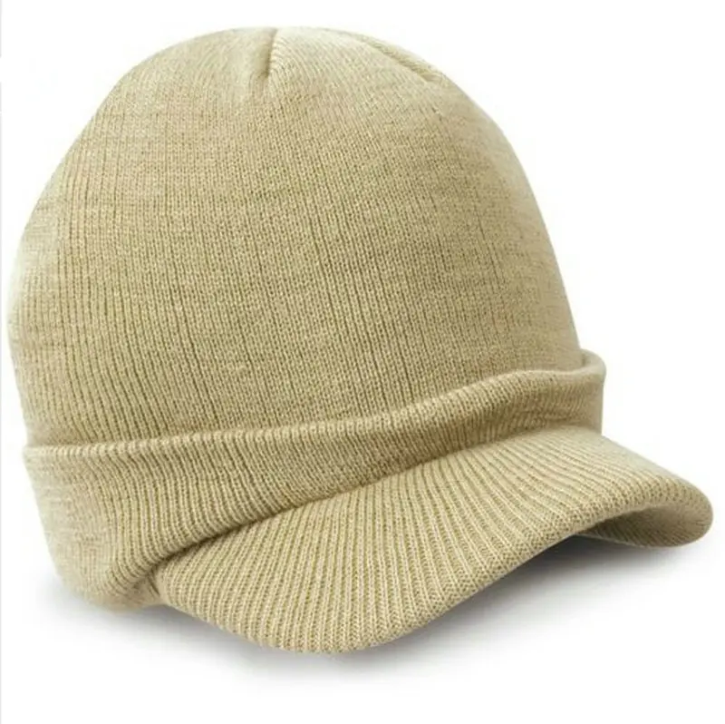 RESULT Adults Winter Esco Army Knitted Peaked Beanie Hat Warm Wooly Unisex Cap