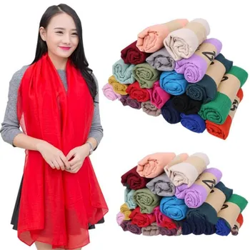 

VISNXGI Solid Long Women's Shawl Soft Wrap Hot Sale Scarves 2019 New Brand Fashion Linen Autumn And Winter Scarf Women 180x100cm