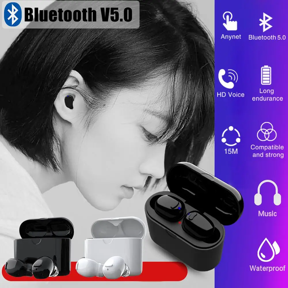 Rondaful для iPhone7 TWS Bluetooth гарнитура 5 0 Handsfree Беспроводная бинауральная спортивная