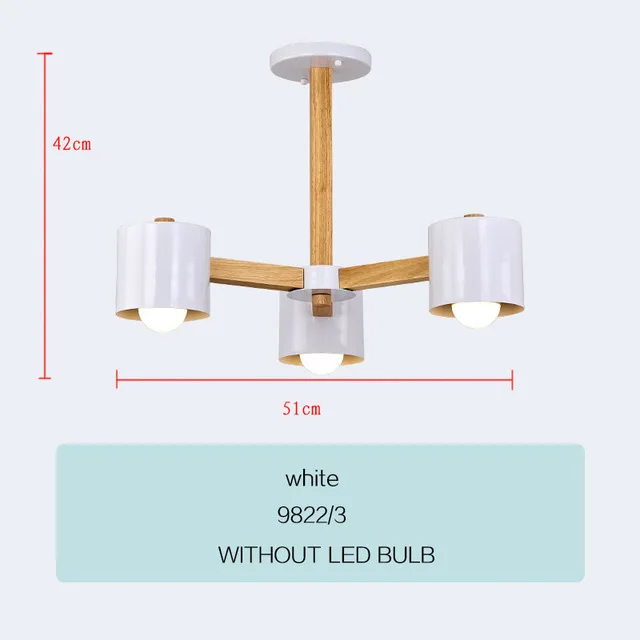 Kaguyahime скандинавский люстра светильник ing Светодиодный лампа E27 с железным абажуром для гостиной подвесной светильник - Цвет абажура: 9822-3 white