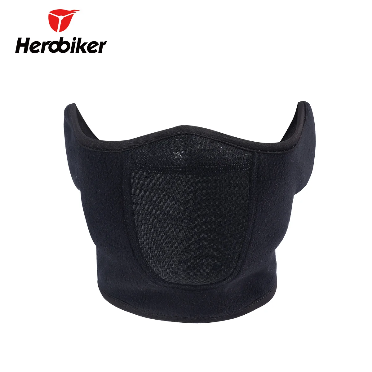 

HEROBIKER Black Motorcycle Face Mask Moto Autumn Winter Skiing Snowboard Mask Cold-proof Thermal Fleece Cycling Half Face Mask