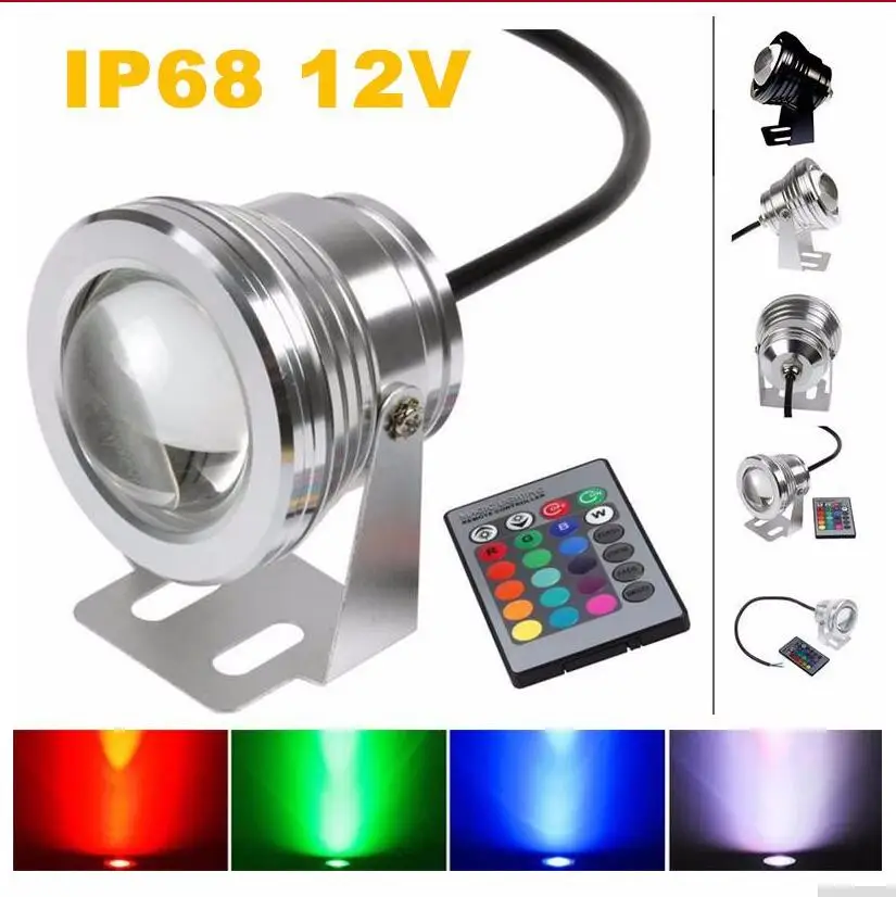 12 шт. 10 Вт в подводный RGB Led свет 1000ЛМ Водонепроницаемый IP68 фонтан бассейн лампа
