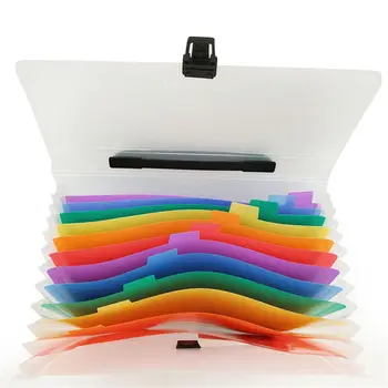 

Coloffice High Quality Rainbow System 13 Girds Plastic Expanding Wallet Accordion Folders Students Paper Document Storage 1Piece