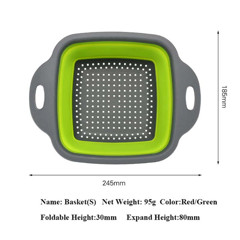 Складная дуршлаг для фруктов, корзина, складной дуршлаг квадратной формы для мытья фруктов и овощей, сушилка, кухонные корзины для овощей, инструменты