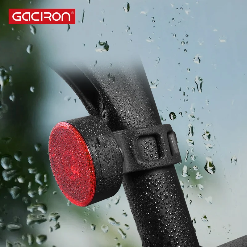 Perfect GACIRON Waterproof Bike Tail Light Smart Warning Light USB Rechargeable MTB Road Bike Safety Riding LED Lamp Cycling Accessories 2