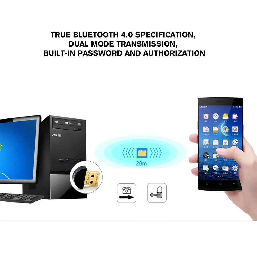 FDBRO Новый мини Bluetooth USB адаптер CSR V 4 0 ключ двухрежимный беспроводной 2 0/3 3 Мбит/с