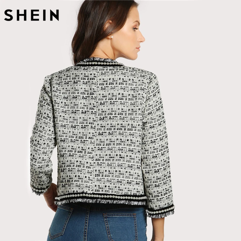 SHEIN Модный Блейзер С Бусинами Женский Осенний Элегантный Длинными Рукавами|blazer