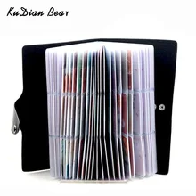 KUDIAN BEAR 120 tarjetas de negocios titular de la tarjeta de la cartera de la tarjeta de crédito cubierta bolsas de viaje de la tarjeta organizadora Porte Carte BIH071 PM49