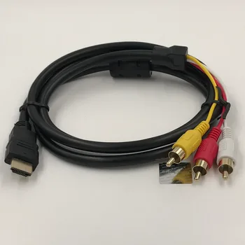 

HDMI to 3RCA Adapter Male to Male Coverter High Quality HDMI to AV Connector With Ferrite Core 1080p for DVD HDTV LCD 1.5M