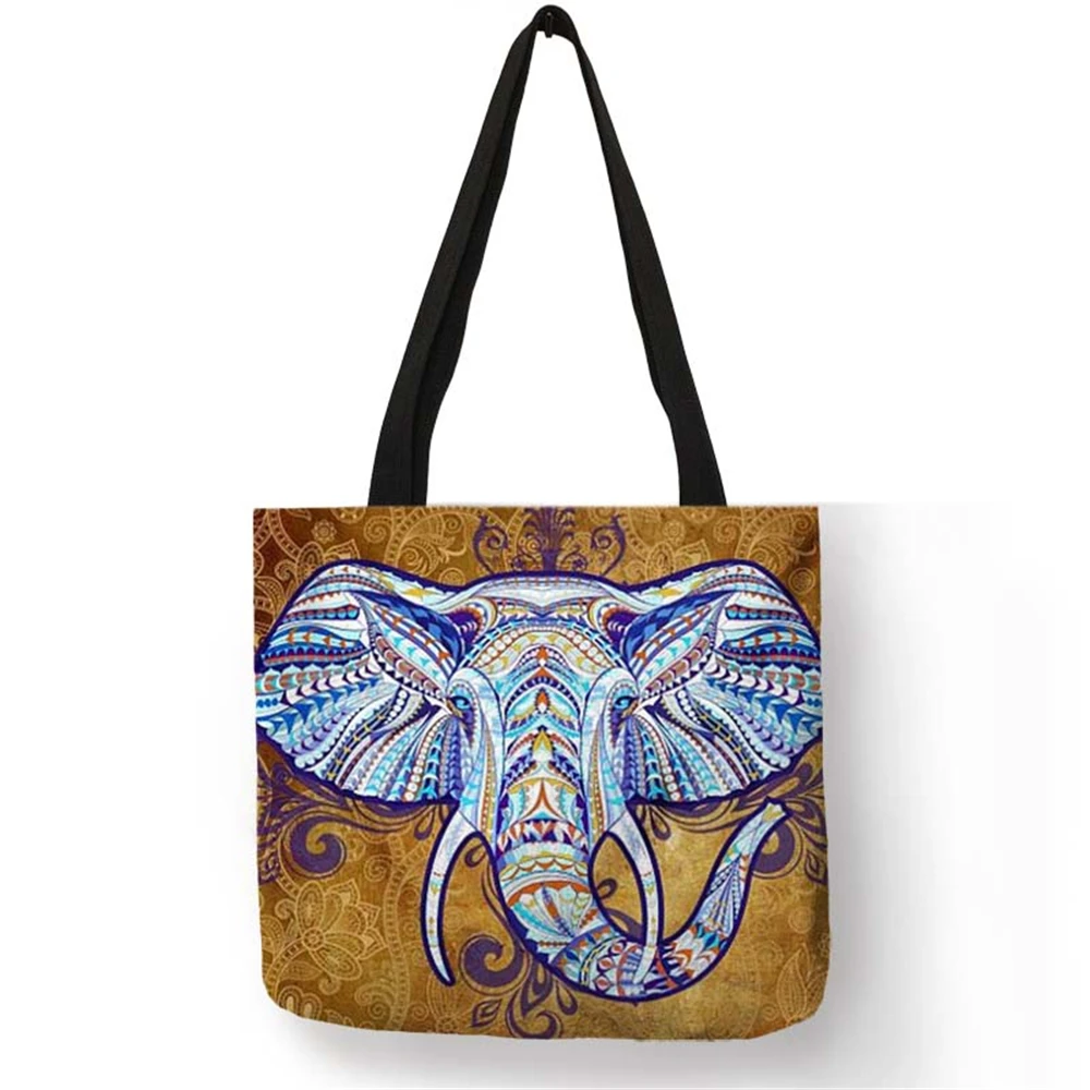 Красивый Дизайн Сумки для дам слон картина с деревьями белье хозяйственная Рабочая Повседневная сумка Femme Homme Sac основной - Цвет: 012